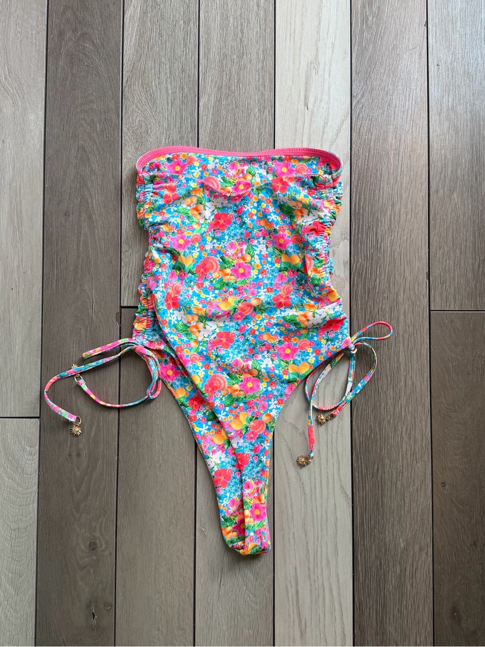 Kulani Kinis Ruched Bandeau Classic Cut One Piece Swimsuit - Picture 8 of 10